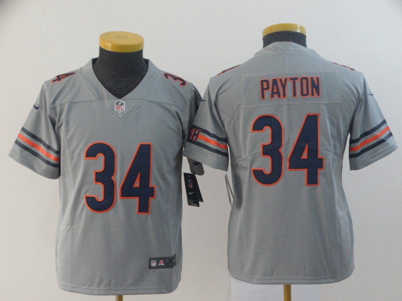 youth Chicago Bears #34 Payton Grey Nike Limited NFL Jerseys